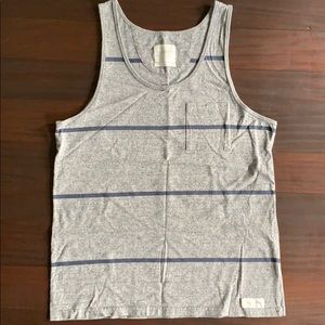 Men’s Saturdays Surf Grey/Navy Stripe Tank Medium